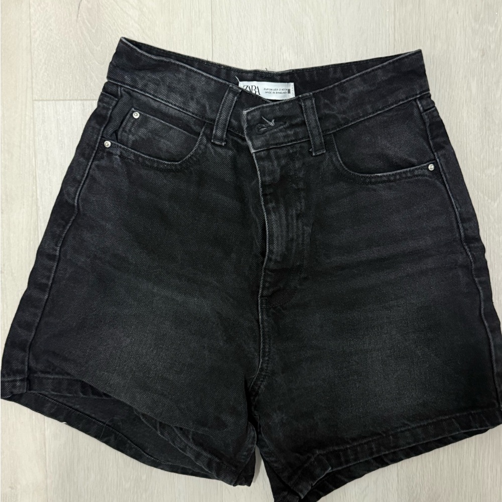 Zara Charcoal Jean Shorts